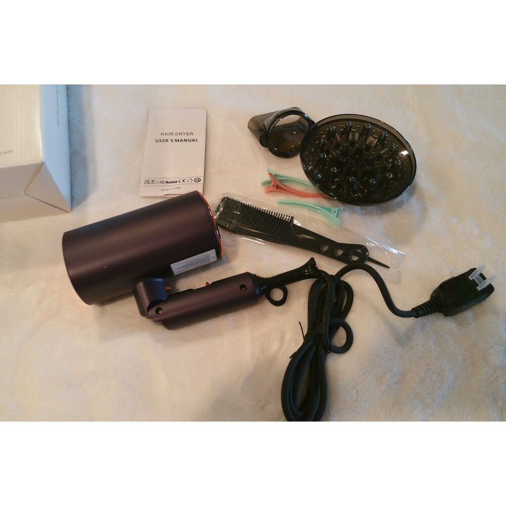 Travel Hair Dryer Foldable 1200W Cool Shot Fast Drying Deep Purple